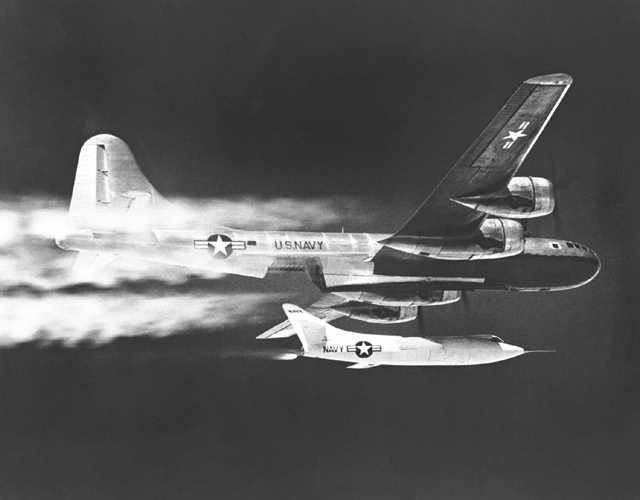 Space History Photo: D-558-2 Dropped from B-29 Mothership